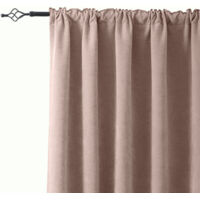 Rosnek Rideaux Occultants en Chenille 510GSM 132x274cm Rose - Lot de 2 Thermique Anti-Bruit