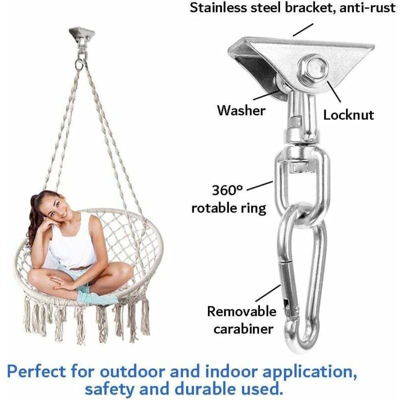 Heavy Duty Swing Swivel Hanger - 360° Silent Rotation For Porch Swings, Hammocks & Playground Sets, 1200lb Capacity