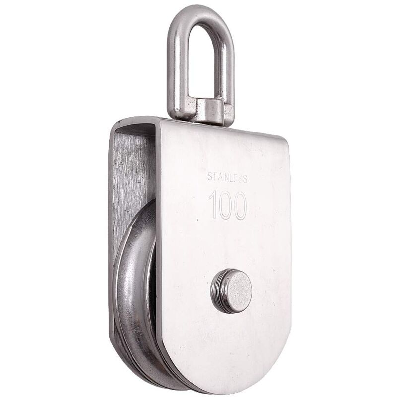 M100 Lifting Single Pulley Roller Loading 1000kg Heavy Duty 304 Stainless Steel Single Wheel Swivel Lifting Rope Pulley Block