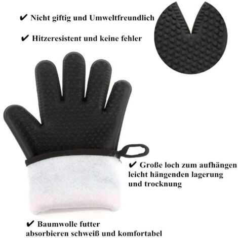 (2 Pack) Premium Oven Mitts Up To 350°F - Extreme Heat Resistant Silicone Grill Gloves BBQ Gloves For Cooking, Grilling, Extra Long Oven Gloves