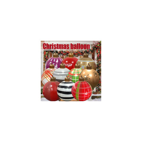 Christmas Ornaments Giant Inflatable Christmas Ball Decorated PVC Christmas Outdoor 23.6 Inch Christmas Inflatable Ball Decorations Christmas Inflatable Balls for Home Outdoor - 8