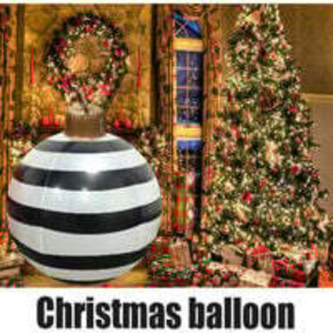 Christmas Ornaments Giant Inflatable Christmas Ball Decorated PVC Christmas Outdoor 23.6 Inch Christmas Inflatable Ball Decorations Christmas Inflatable Balls for Home Outdoor - 8
