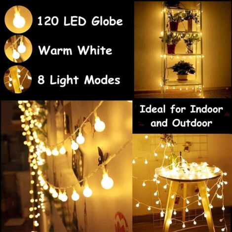 Outdoor String Lights, Promotion Indoor and Outdoor String Lights, 20m 150 LED Warm White Fairy Lights Decoration for Patio, Cafe, Garden, Party, Christmas