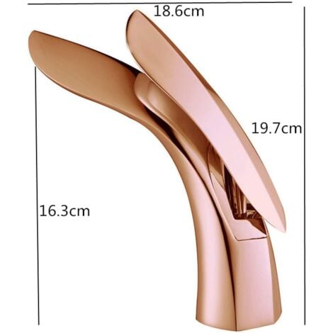 Basin Mixer Tap Full Copper Rose Gold Simple Modern Faucet