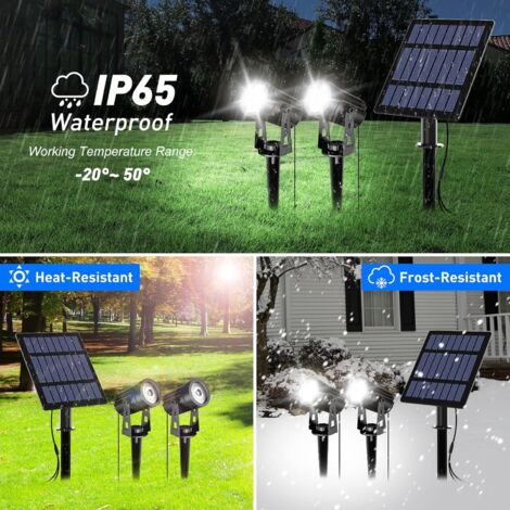2 IN 1 Outdoor Solar Spotlight Outdoor Solar Lamp 2 Lighting Modes IP65 Waterproof Solar Garden Light, 3 Meters Cable, Solar Outdoor Lighting for Garden