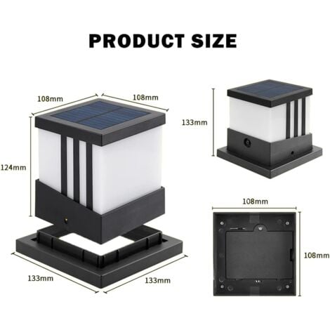 Solar Post Cap Lights Outdoor, Waterproof for Deck or Patio, (2 Pack)