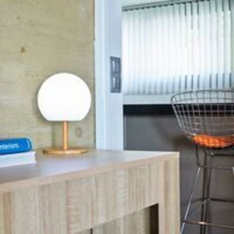 Table Lamp Bamboo Base, Dimmable Extendable LED Bedside Lamp Warm White/White H28cm