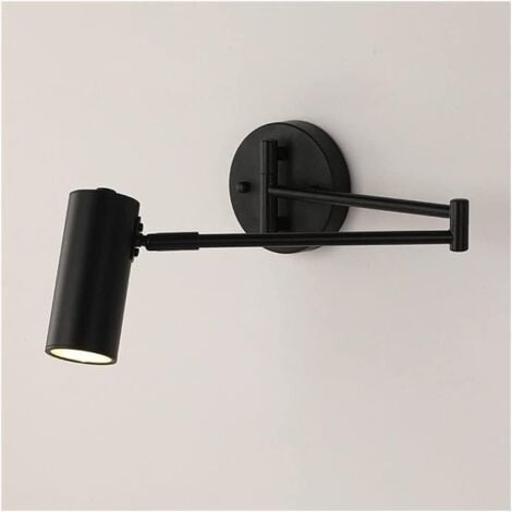 Indoor Bedside Lamp, Wall Wash Light, Minimalist Swing Arm Adjustable Wall Sconce with Brushed Finish, Dimmable Led Lighting for Bedroom, Hallway, Living Room