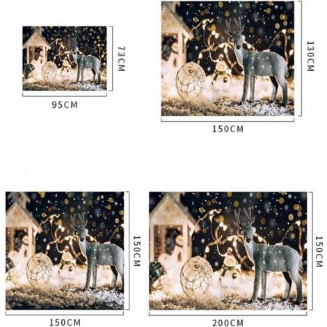 Christmas Wall Tapestry Wall Decor Snowman Santa Claus Christmas Tree Element Digital Printing Tapestry Bedding Tapestry Bedroom Living Room Brushed Style 150x150 CM 20