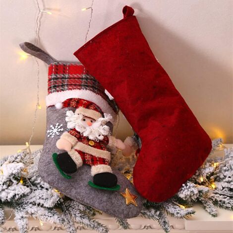 Christmas Stockings, Santa Claus Socks, for Christmas Stocking Decoration Bag, Candy Bag, Gift Bag.-a