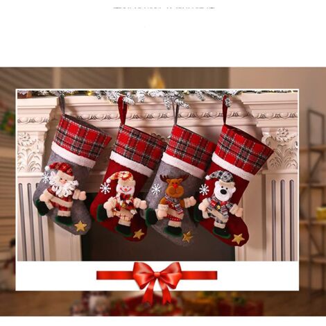 Christmas Stockings, Santa Claus Socks, for Christmas Stocking Decoration Bag, Candy Bag, Gift Bag.-a