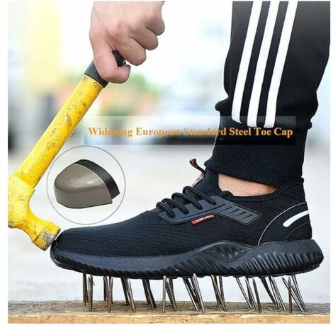 Safety shoes, Safety shoes for men and women, Work shoes, Steel toe cap, Ultra-light and indestructible protection, Breathable, Unisex safety shoes, 38