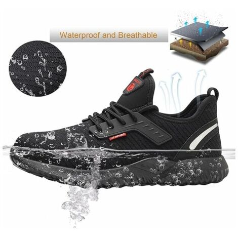 Safety shoes, Safety shoes for men and women, Work shoes, Steel toe cap, Ultra-light and indestructible protection, Breathable, Unisex safety shoes, 46