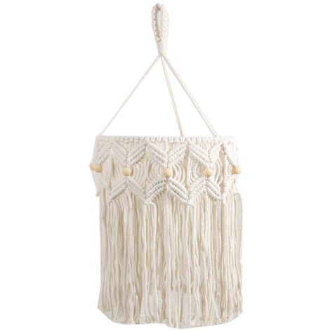 Lampshade Pendant Light Cover Woven Ceiling Light Guard Cage Chandelier Decors for Ceiling Fan Lamp Woven Lampshade Bohemian Decor-30x40CM
