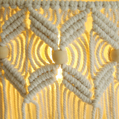 Lampshade Pendant Light Cover Woven Ceiling Light Guard Cage Chandelier Decors for Ceiling Fan Lamp Woven Lampshade Bohemian Decor-30x40CM
