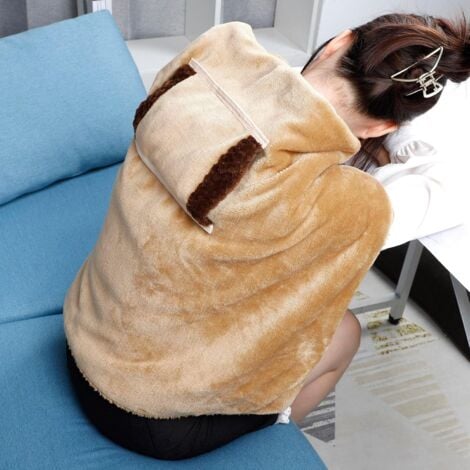 Doublehero USB Electric Heated Blanket, Small Electric Blanket with Auto Shut-Off, Washable Flannel Heating Blanket for Knees, Waist, Shoulders, Brown, 60 x 90 cm