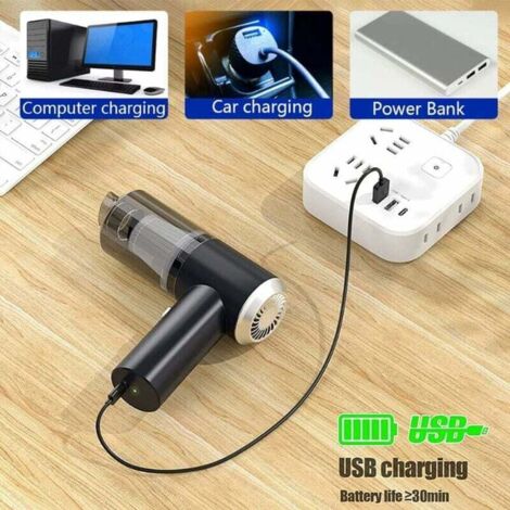 Cordless Handheld Car Vacuum Cleaner, Mini Portable Cordless Vacuum Cleaner, 120W Small Dual-Use Car Vacuum Cleaner, for Car/Pet/Desk/Keyboard (Black)