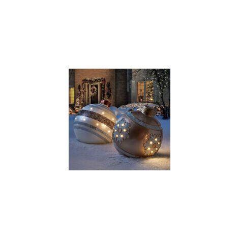 Christmas Ornaments Giant Inflatable Christmas Ball Decorated PVC Christmas Outdoor 23.6 Inch Christmas Inflatable Ball Decorations Christmas Inflatable Balls for Home Outdoor - Red Snowflake