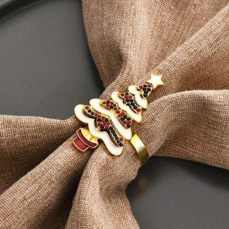 Other Christmas Decoration,1 Piece Creative Napkin Rings - Colorful Christmas Tree with Slide