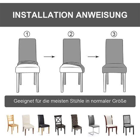 Stretch Chair Covers Set of Removable Washable Dining Room Chair