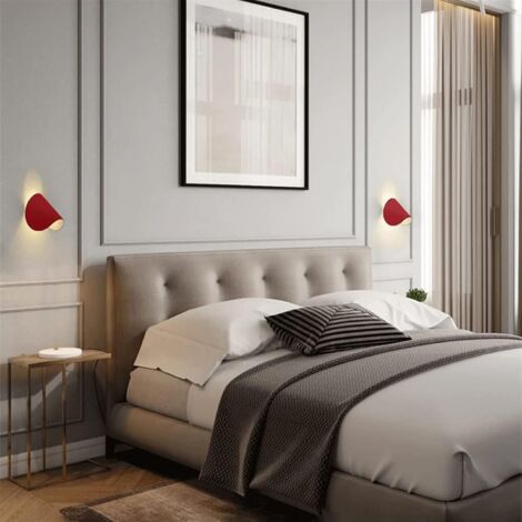 Modern LED Wall Light, Swivel Wall Sconce, Bathroom Vanity Light, Indoor Bedroom Living Room Hallway Stair Patio Garden Wall Lamp - Red - White Light