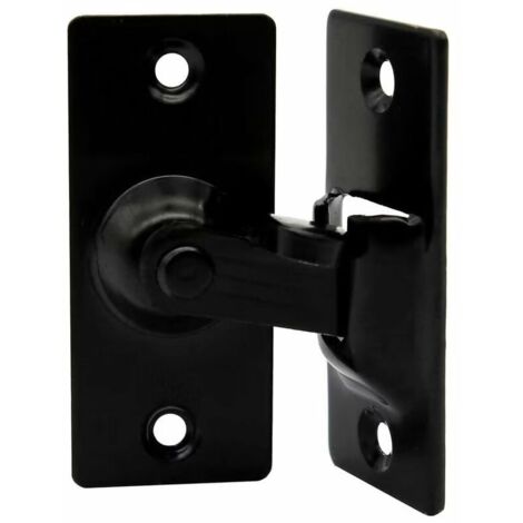 90 Degree Door Lock Latch, Black 2pcs Stainless Steel Safety Angle Lock Latch for Sliding/Push Door
