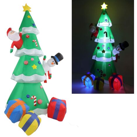 2.5m Inflatable Christmas Tree with LED Lights, Lighted Christmas Tree for Inflatable Yard Decoration, Indoor Outdoor Garden Christmas Decoration