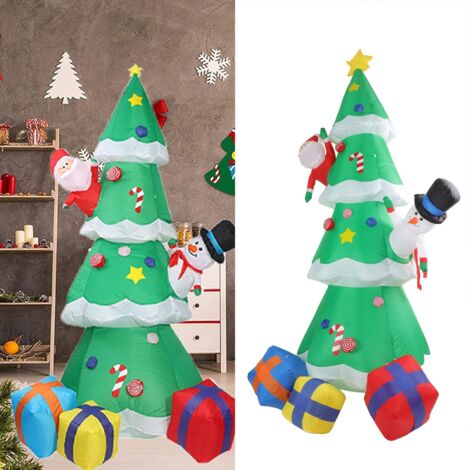 2.5m Inflatable Christmas Tree with LED Lights, Lighted Christmas Tree for Inflatable Yard Decoration, Indoor Outdoor Garden Christmas Decoration