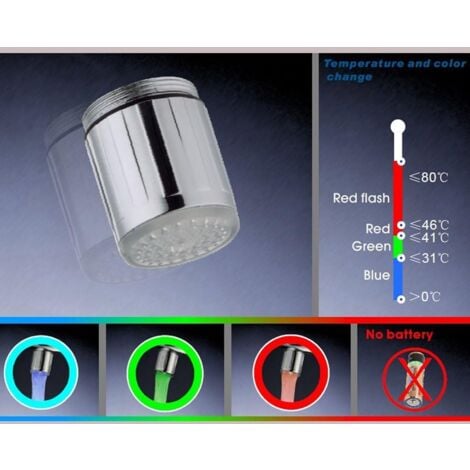 Sale- Basin Mixer Tap--2 Pack Colorful LED Water Faucet with 3 Colors Changing Temperature Control, Water Stream Faucet Tap for Kitchen and Bathrooms.