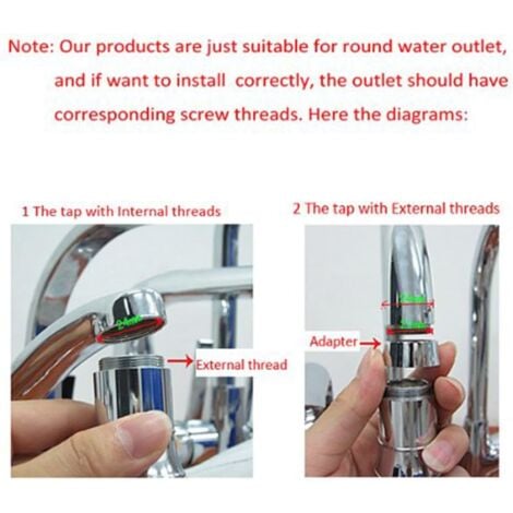 Sale- Basin Mixer Tap--2 Pack Colorful LED Water Faucet with 3 Colors Changing Temperature Control, Water Stream Faucet Tap for Kitchen and Bathrooms.