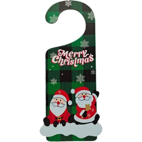 Other Christmas Decoration，Christmas Hanging Ornaments - Wooden Christmas Decorations: Festive Party Supplies for Holidays - Santa Claus and Snowman Door Hangers--2pcs