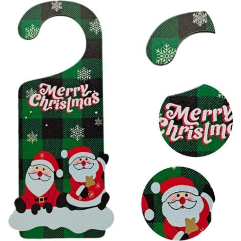 Other Christmas Decoration，Christmas Hanging Ornaments - Wooden Christmas Decorations: Festive Party Supplies for Holidays - Santa Claus and Snowman Door Hangers--2pcs