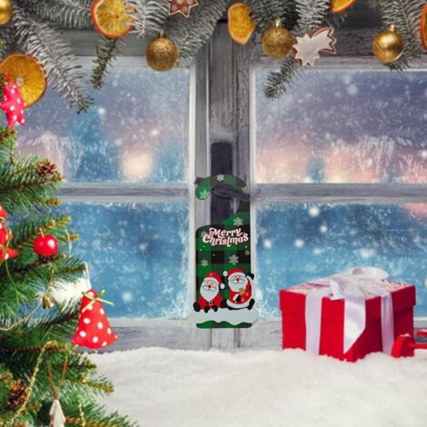 Other Christmas Decoration，Christmas Hanging Ornaments - Wooden Christmas Decorations: Festive Party Supplies for Holidays - Santa Claus and Snowman Door Hangers--2pcs