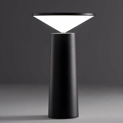 Modern Table Lamp - Wireless Dimmable Touch Control Switch - 360° Adjustable - USB Rechargeable - Desk Lamp for Home Office - Black