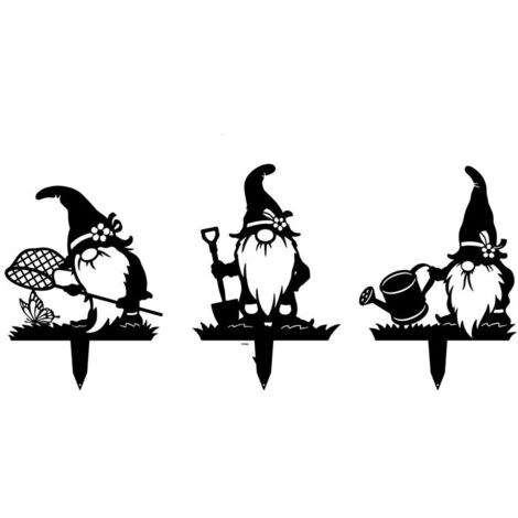Other Wall Decor, Set of 3 Metal Garden Decorations for Outdoors, Garden Gnome Sticks - Beautiful Evidence - Garden Decoration - Craft Decoration - Outdoor Sculpture - Patio Art