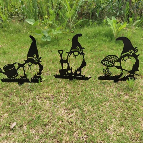 Other Wall Decor, Set of 3 Metal Garden Decorations for Outdoors, Garden Gnome Sticks - Beautiful Evidence - Garden Decoration - Craft Decoration - Outdoor Sculpture - Patio Art
