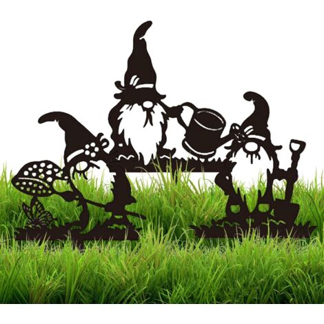 Other Wall Decor, Set of 3 Metal Garden Decorations for Outdoors, Garden Gnome Sticks - Beautiful Evidence - Garden Decoration - Craft Decoration - Outdoor Sculpture - Patio Art