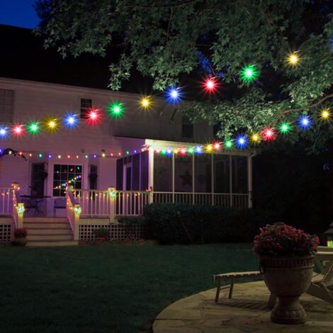 thumbnail image 2 of 52FT LED Patio Lights With Remote 52 FT Outdoor String Lights - 15 1 LED Bulbs With Remote & Timer Remote Control Lights 2 of 9