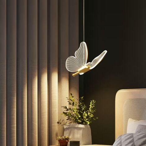 Modern Vintage Retro Style Pendant Lights, Butterfly Chandelier Bedside Chandelier Adjustable Rope Light Fixtures Dining Room Bedroom Living Room Bar