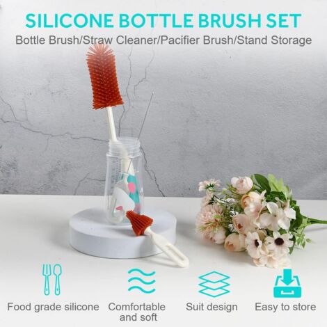 Baby Brush Set, in Rotating Baby Cleaning Brush, Silicone Baby