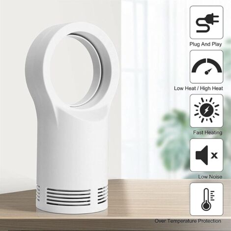 Small Bladeless Indoor Heater, Electric Heater with Thermostat, PTC Ceramic Heater, Small Portable Heater for Indoor Use, Home, Office