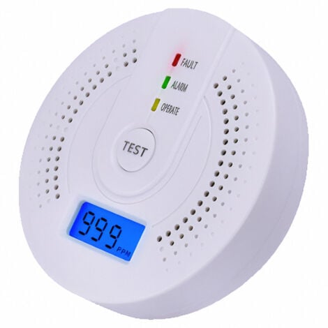 Replaceable Battery Carbon Monoxide Detector with LED Digital Display, CO Alarm for Home Security, Portable CO Monitor for Indoor Use