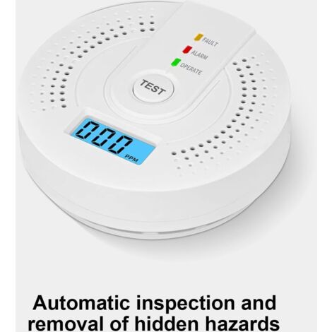 Replaceable Battery Carbon Monoxide Detector with LED Digital Display, CO Alarm for Home Security, Portable CO Monitor for Indoor Use