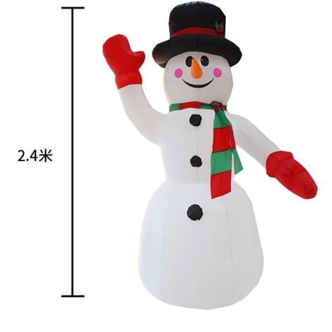 Christmas Gift Inflatable Christmas Snowman Inflatable Snowman Christmas Decoration 240cm with LED Lights and Inflator Xmas Figure Statue Display Outdoor Indoor