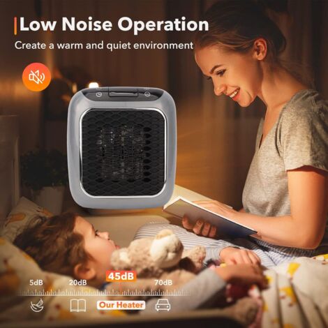 800W Electric Wall Heater for Use with Adjustable Thermostat, Quiet, Energy Efficient for Office, Bedroom, Bathroom