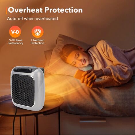800W Electric Wall Heater for Use with Adjustable Thermostat, Quiet, Energy Efficient for Office, Bedroom, Bathroom