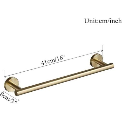 Bathroom Towel Bar Wall Mounted SUS 304 Stainless Steel Brushed Gold 40cm