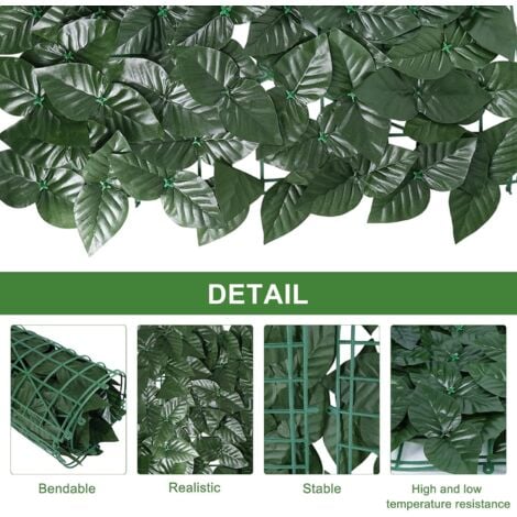 Artificial Ivy Leaf Fence, Outdoor Garden Anti-theft Fence Screen, Green Wall Decorative Fences Fake Grass Wallpaper-100300CM (Apple Leaf)