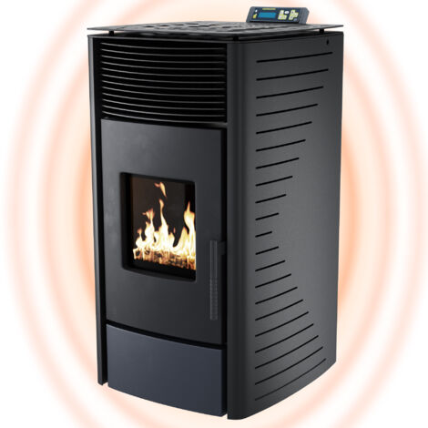 Nemaxx – Poêle à granulés 13,6 kW pour 60-300 m³ – Mode ECO, Wi-Fi Ready, minuterie hebdomadaire, thermostat de surchauffe – Acier noir