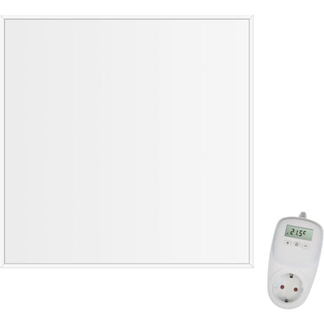 VIESTA® Chauffage Infrarouge Mural Avec Thermostat [INCL. TH10 THERMOSTAT] – Radiateur Mural – Chauffage Infrarouge Carbon Crystal – Panneau Chauffant Adapté à La Salle De Bain – (Modèle H300 - 300W